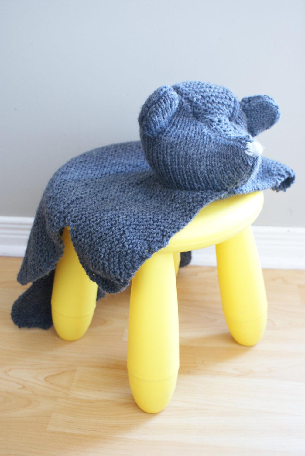 Teddy Bear Skin Rug Acrylic Throw Blanket 22" x 22"