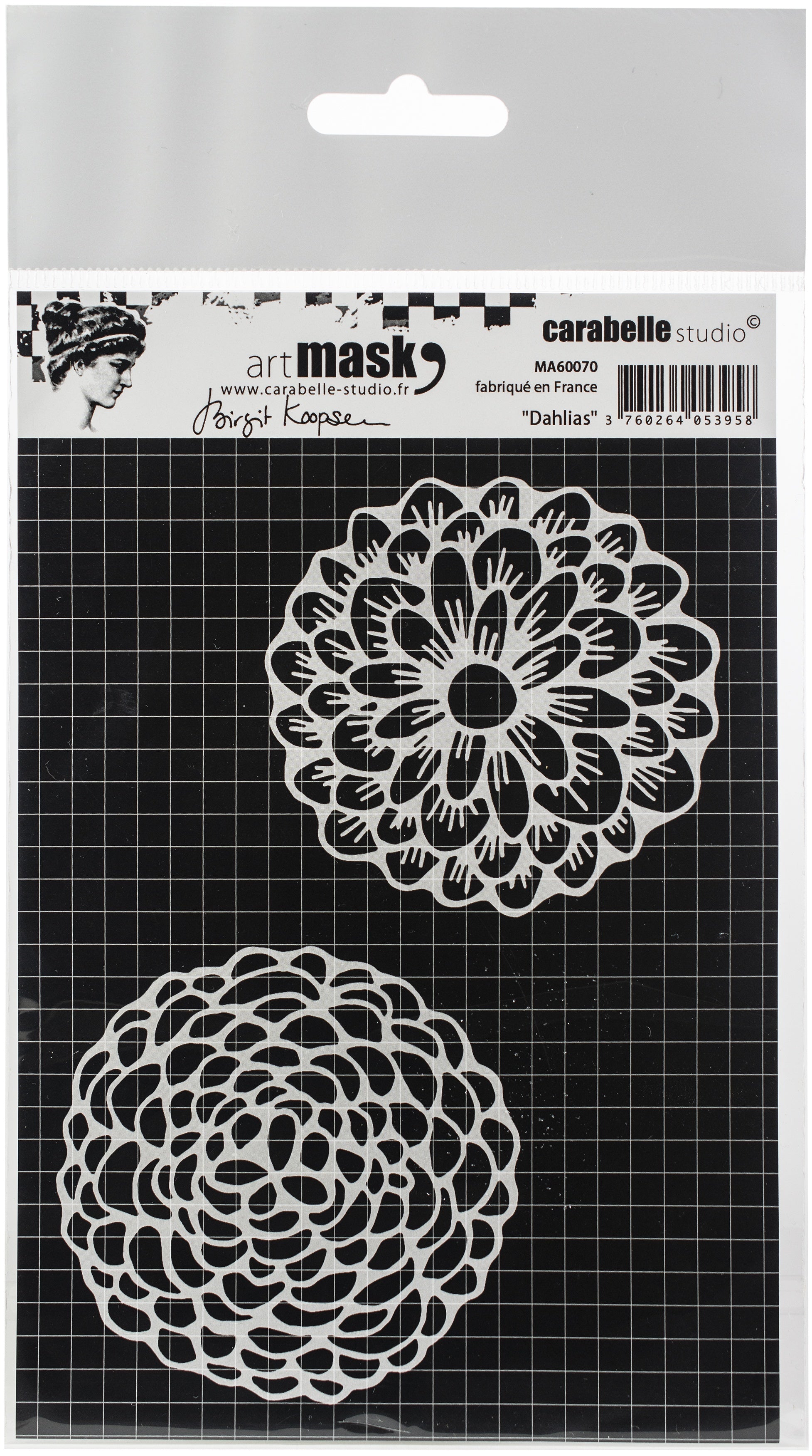 Carabelle Studio Mask A6 By Birgit Koopsen - Fanciful Dahlias