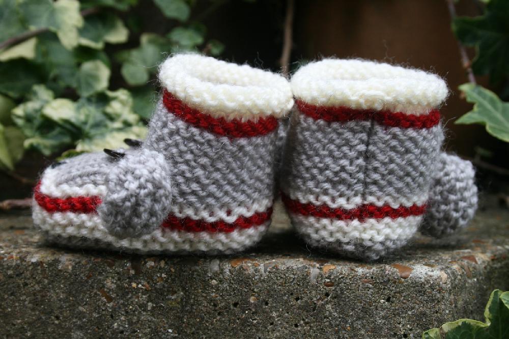 Sock Monkey Baby Booties
