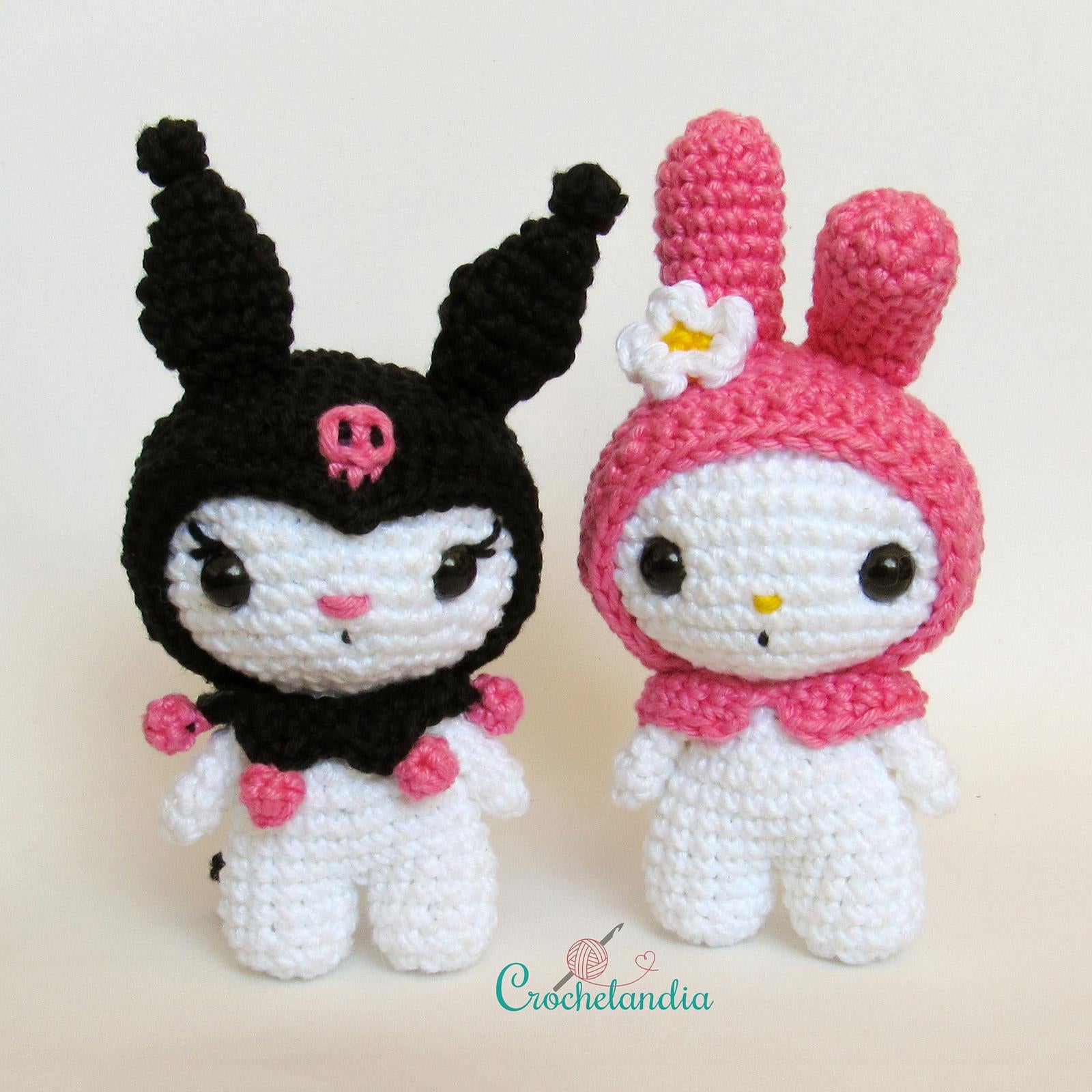 Kuromi amigurumi doll - crochet pattern by Crochelandia