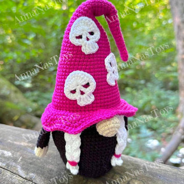 Witch with skulls on Halloween