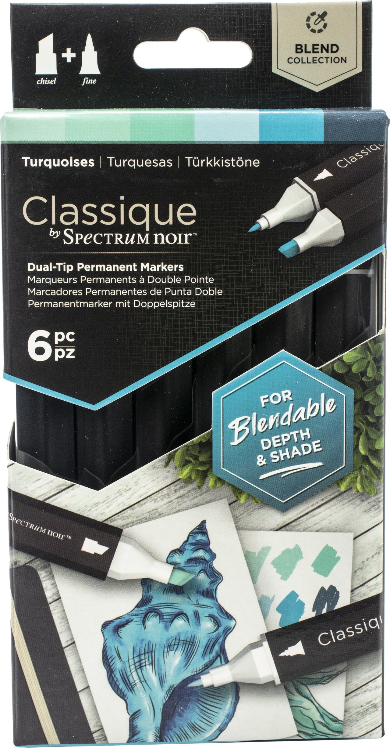 Spectrum Noir Classique 6 Pens - Turquoises