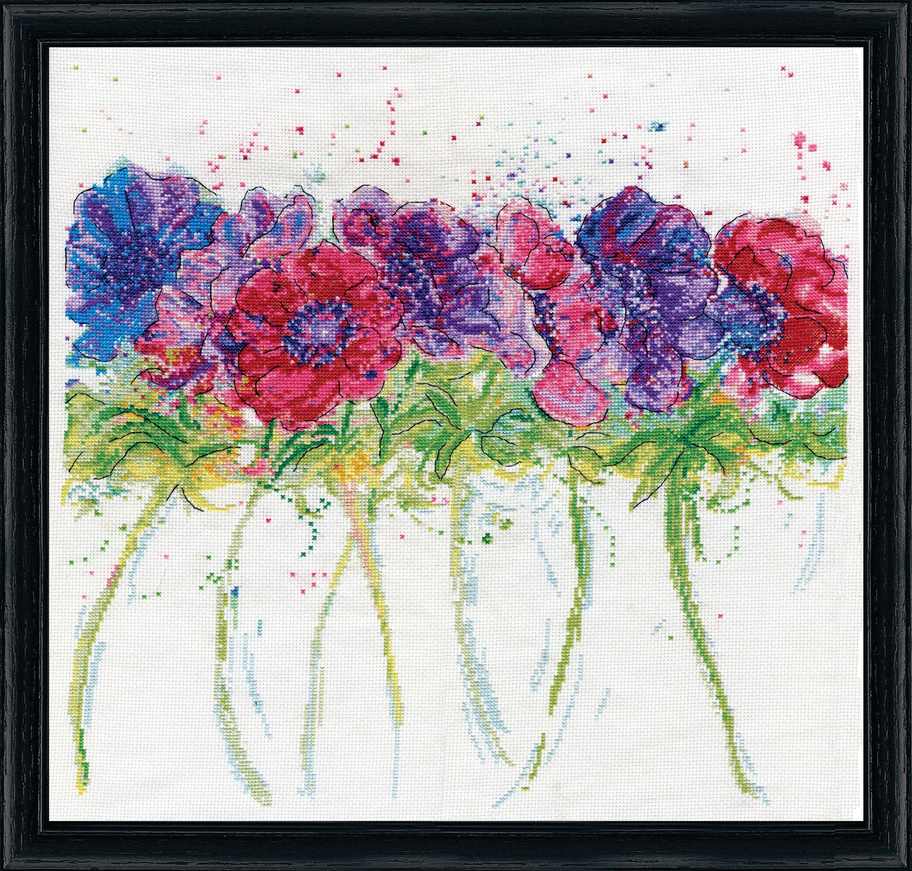 Design Works Modern Anemones Cross Stitch Kit