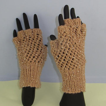 Beaded Easy Lace Short Finger Gloves
