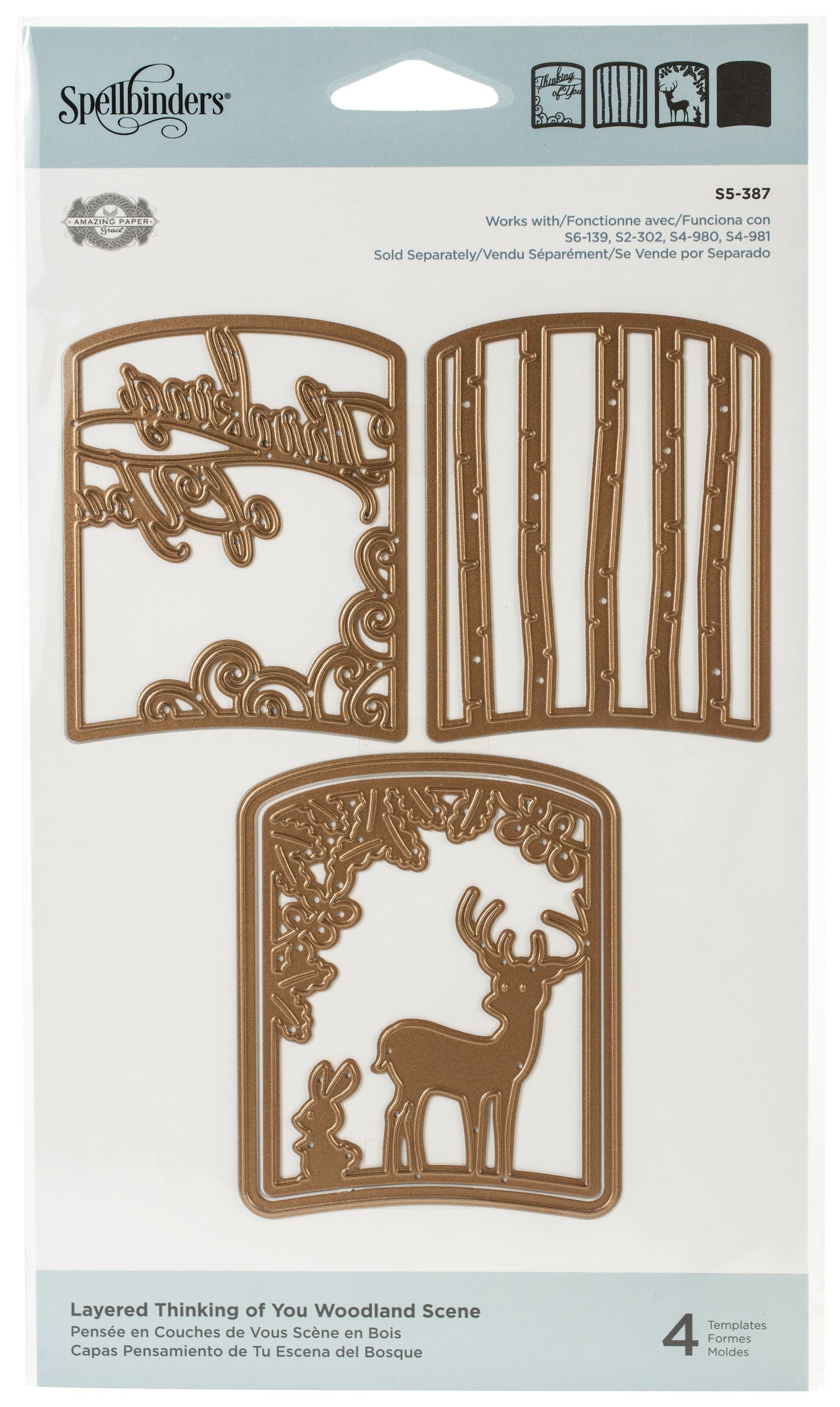 Spellbinders Shapeabilities Dies By Becca Feeken - Layered Thinking Of You Woodland Scene