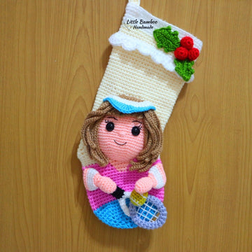 Tennis Player Christmas Stocking