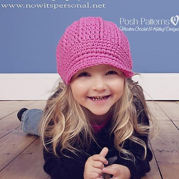 Ribbed Newsboy Visor Hat Crochet Pattern 108