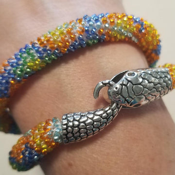 Bead Crochet Snake Necklace or Bracelet