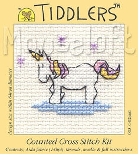 Mouseloft Little Unicorn Tiddlers Cross Stitch Kit - 75 x 80 x 10