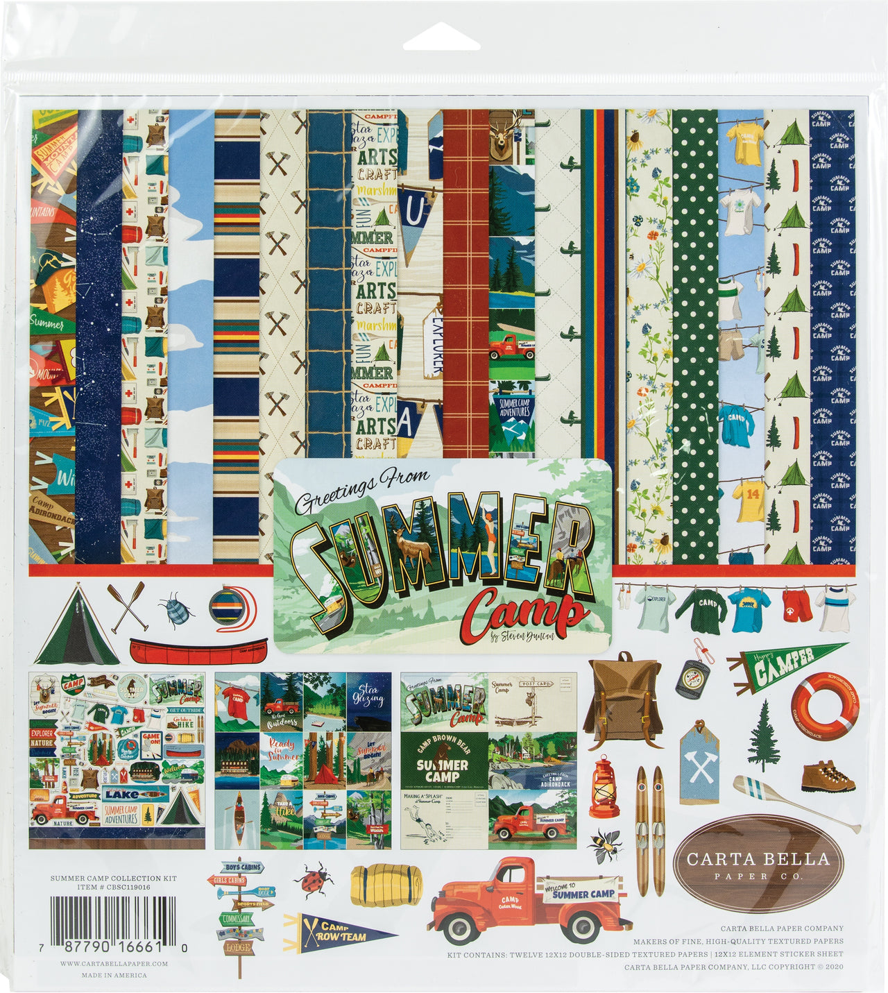 Echo Park Paper Carta Bella Collection Kit 12"X12" - Summer Camp