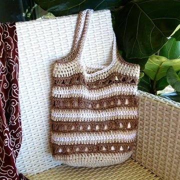 Crochet  Cotton Linen Tote Bag