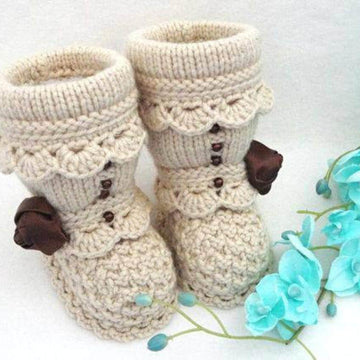 Knitting PATTERN Baby Girl Baby Hat and Booties with Flowers