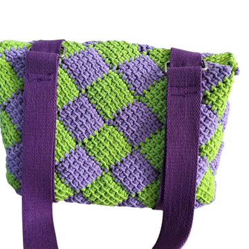 Checked Satchel