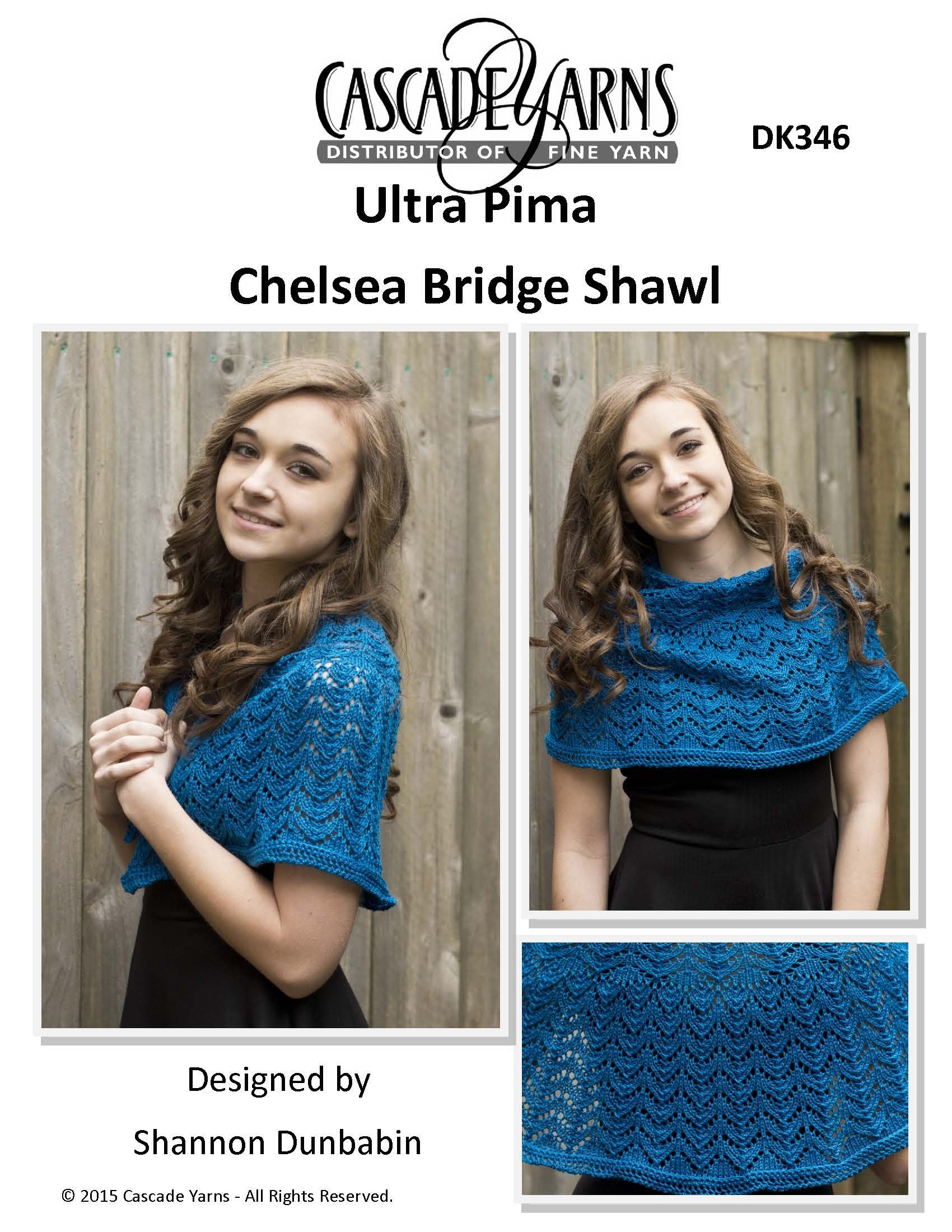 Chelsea Bridge Shawl in Cascade Yarns Ultra Pima - DK346 - Downloadable PDF