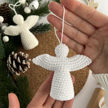 Christmas crochet angel ornament no sew amigurumi pattern