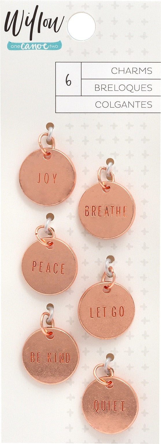 American Crafts One Canoe Two Willow Stamped Charms 6/Pkg - 604347