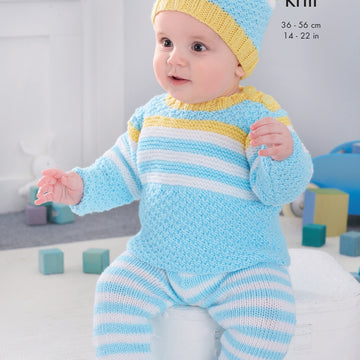 Baby Set Knitted in King Cole Double Knit - 5727 - Downloadable PDF