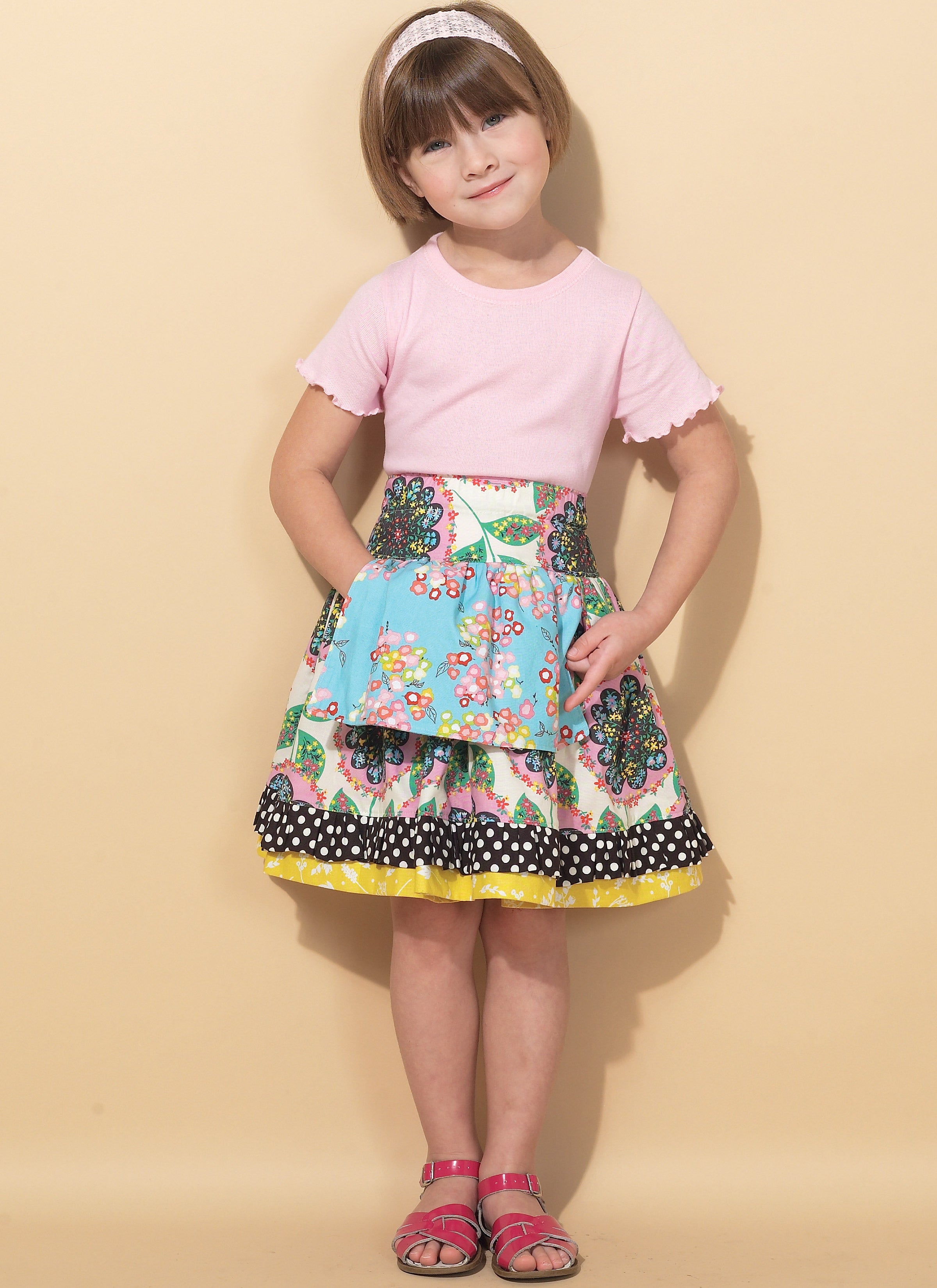 McCall's Children's/Girls' Ruffled Colorblock and Patchwork Skirts M7312 - Sewing Pattern