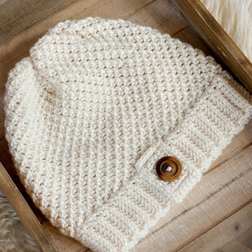 Double Seed Stitch Crochet Slouch Hat