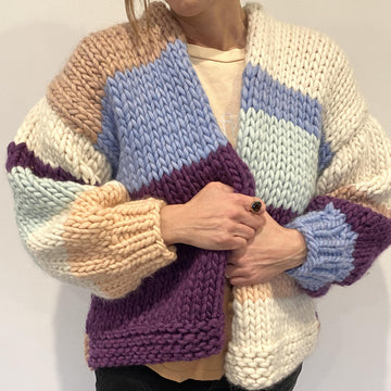 Quick Knit Colorblock Cardigan