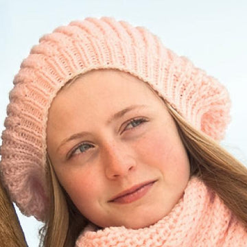 Winter Warm Scarf and Beret Hat Pdf Knitting Pattern Women Teens
