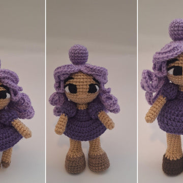 Purple Rainbow Crochet Doll Pattern 3 Levels in 1