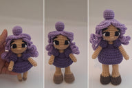 Purple Rainbow Crochet Doll Pattern 3 Levels in 1