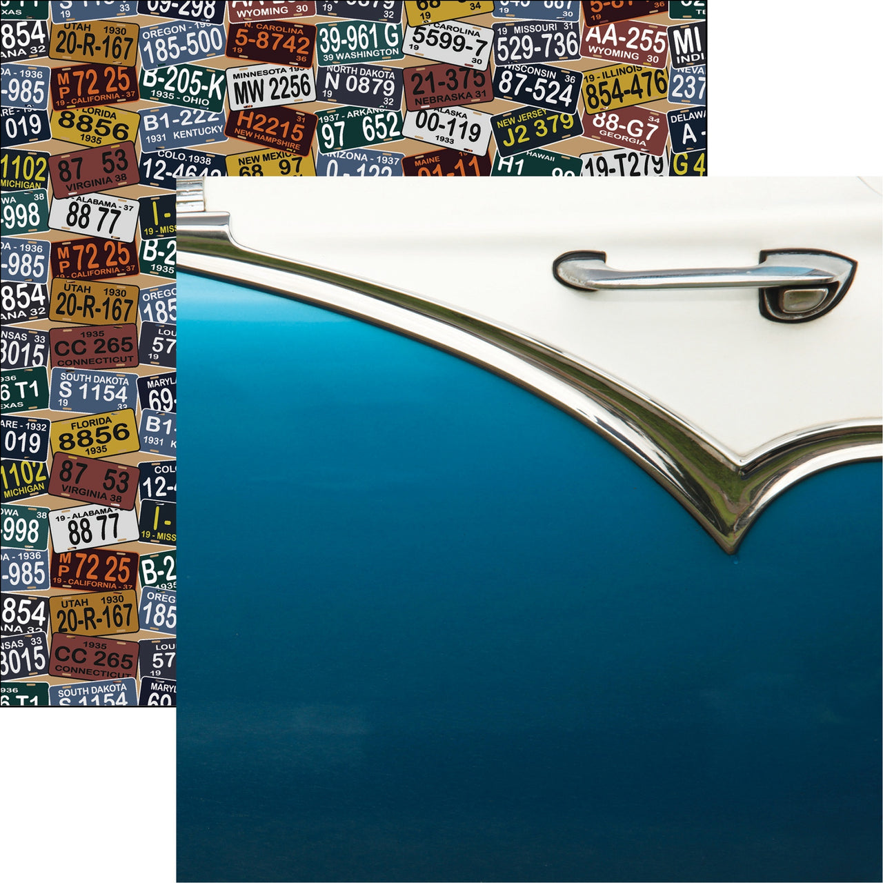 Reminisce Classic Cars Double-Sided Cardstock 12"X12" 25/Pkg - Fabulous Fifties