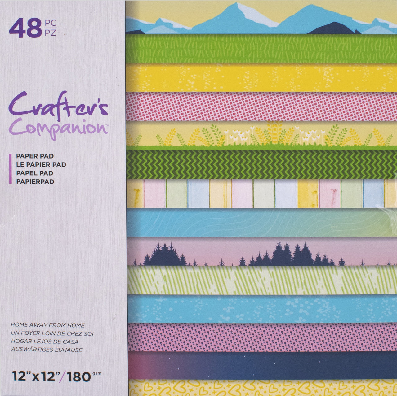 Crafter's Companion Printed Single-Sided Paper Pad 12"X12" - Home Away From Home