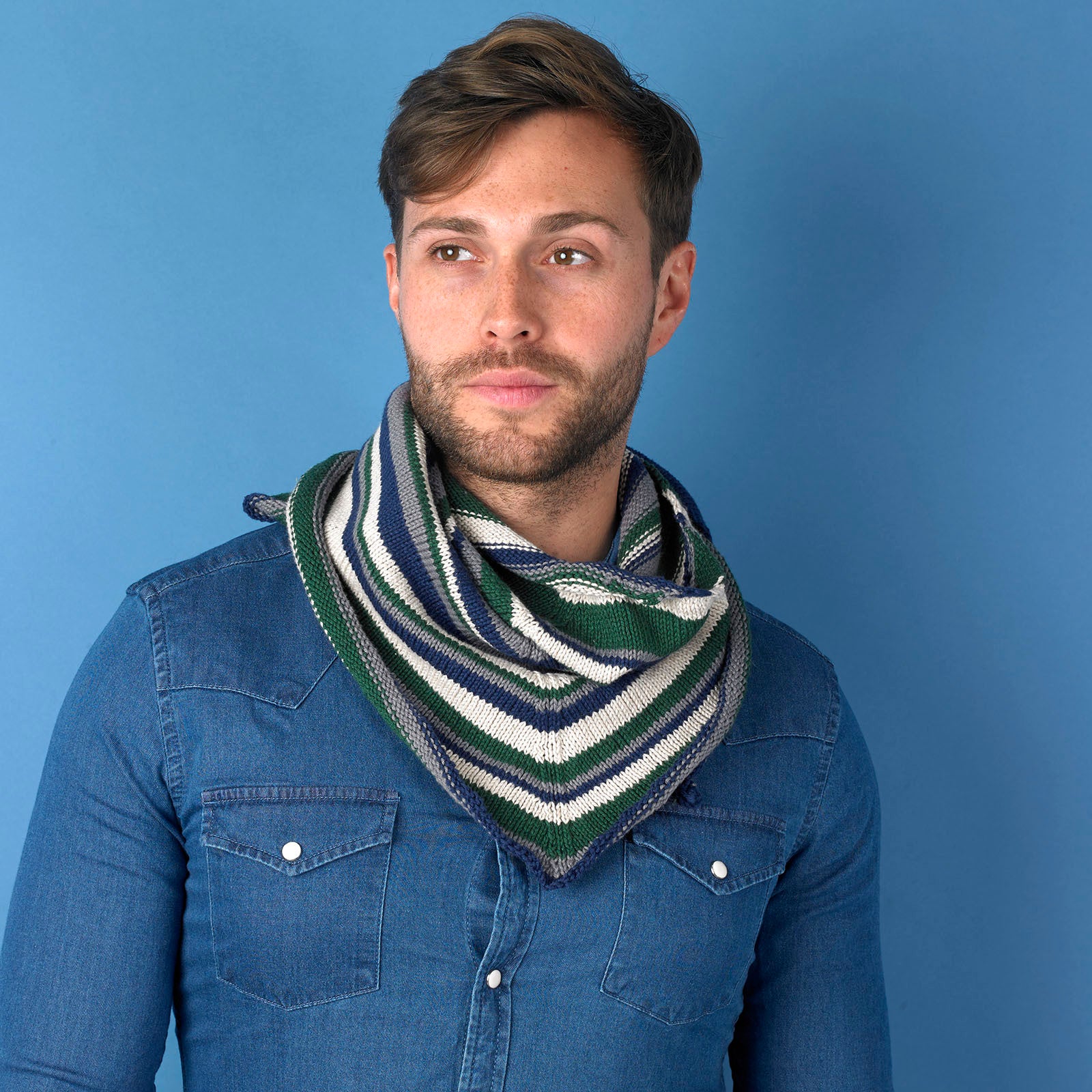 Tie Break Triangle Scarf - Free Knitting Pattern in Paintbox Yarns Cotton DK