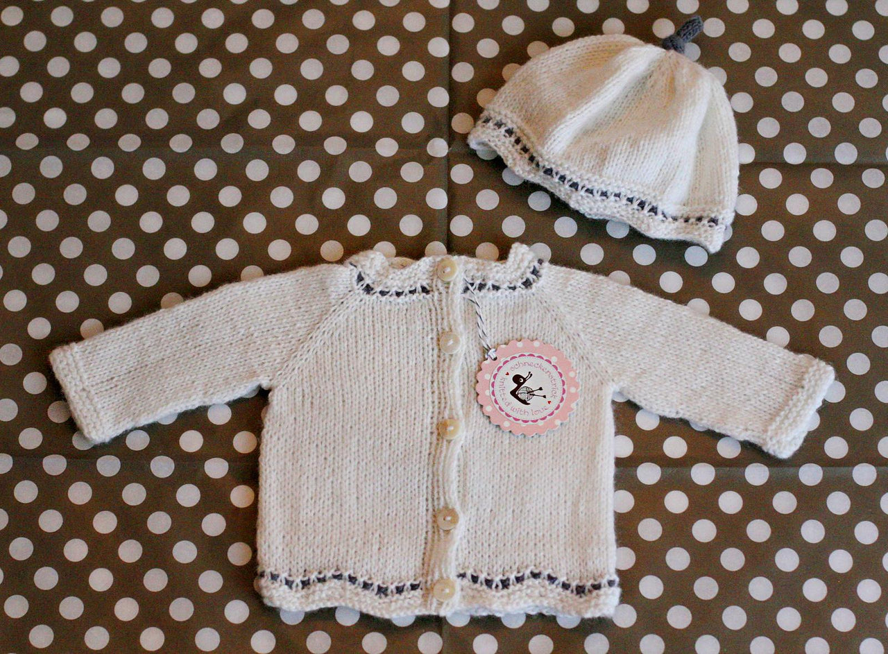 Petit Nuage (Cashmere Cardigan and Baby Beanie)