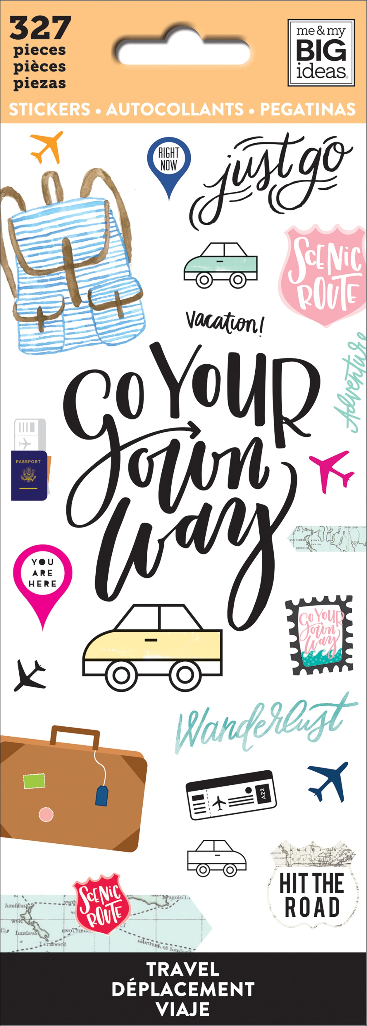 Stickers - Travel, 327/Pkg