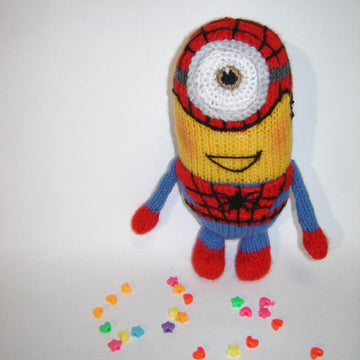 Toy Knitting Patterns -Knit Spider Minion, Minion girl figurines do it yourself