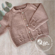 Round neck raglan sleeve cardi with cabled owls - P079