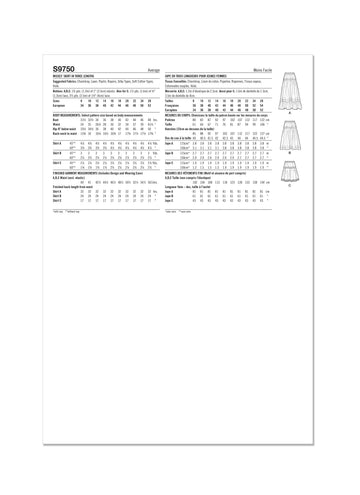 Simplicity Misses' Skirt in Three Lengths S9750 - Sewing Pattern