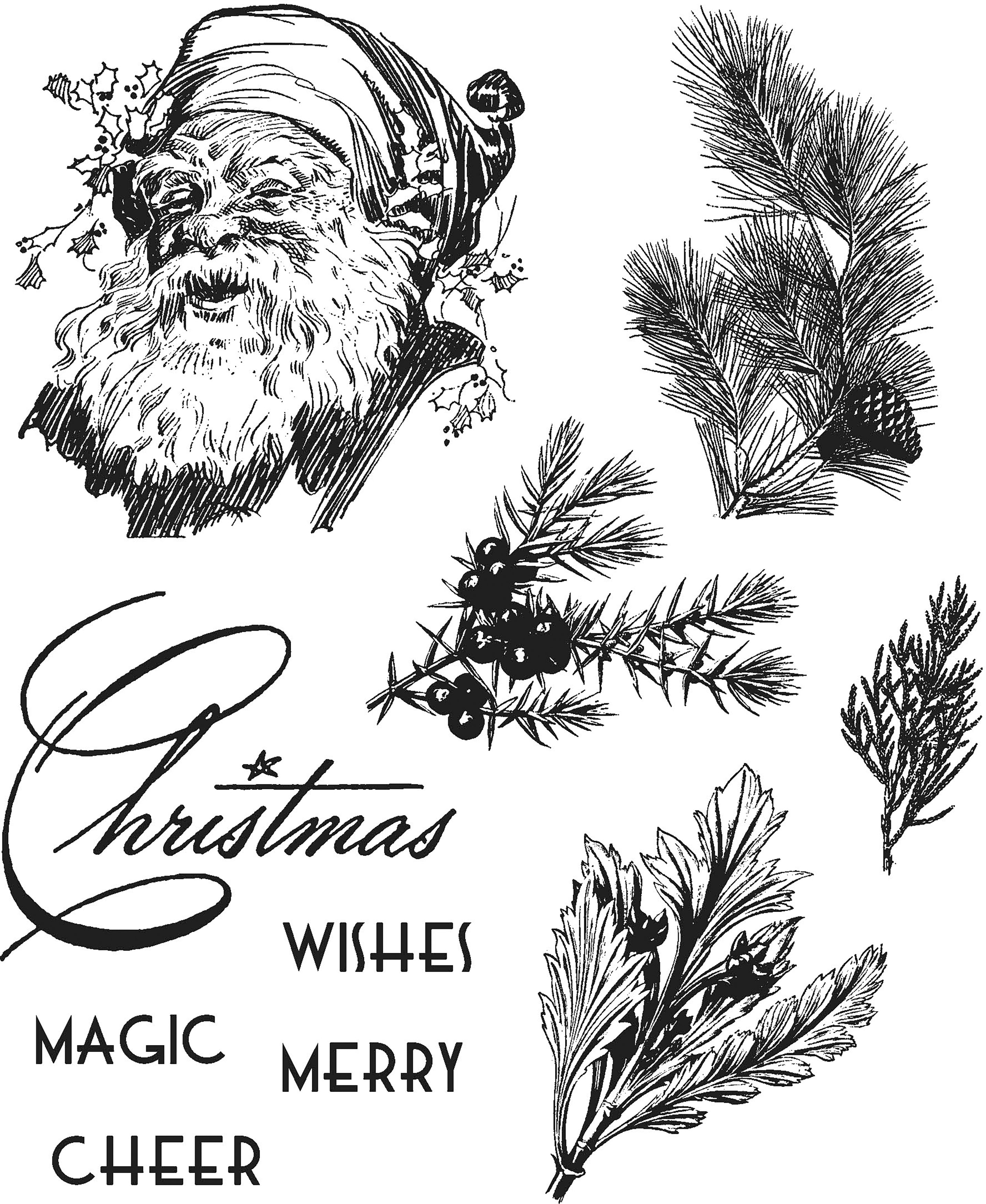 Stampers Anonymous Tim Holtz Cling Stamps 7"X8.5" - Christmas Classic