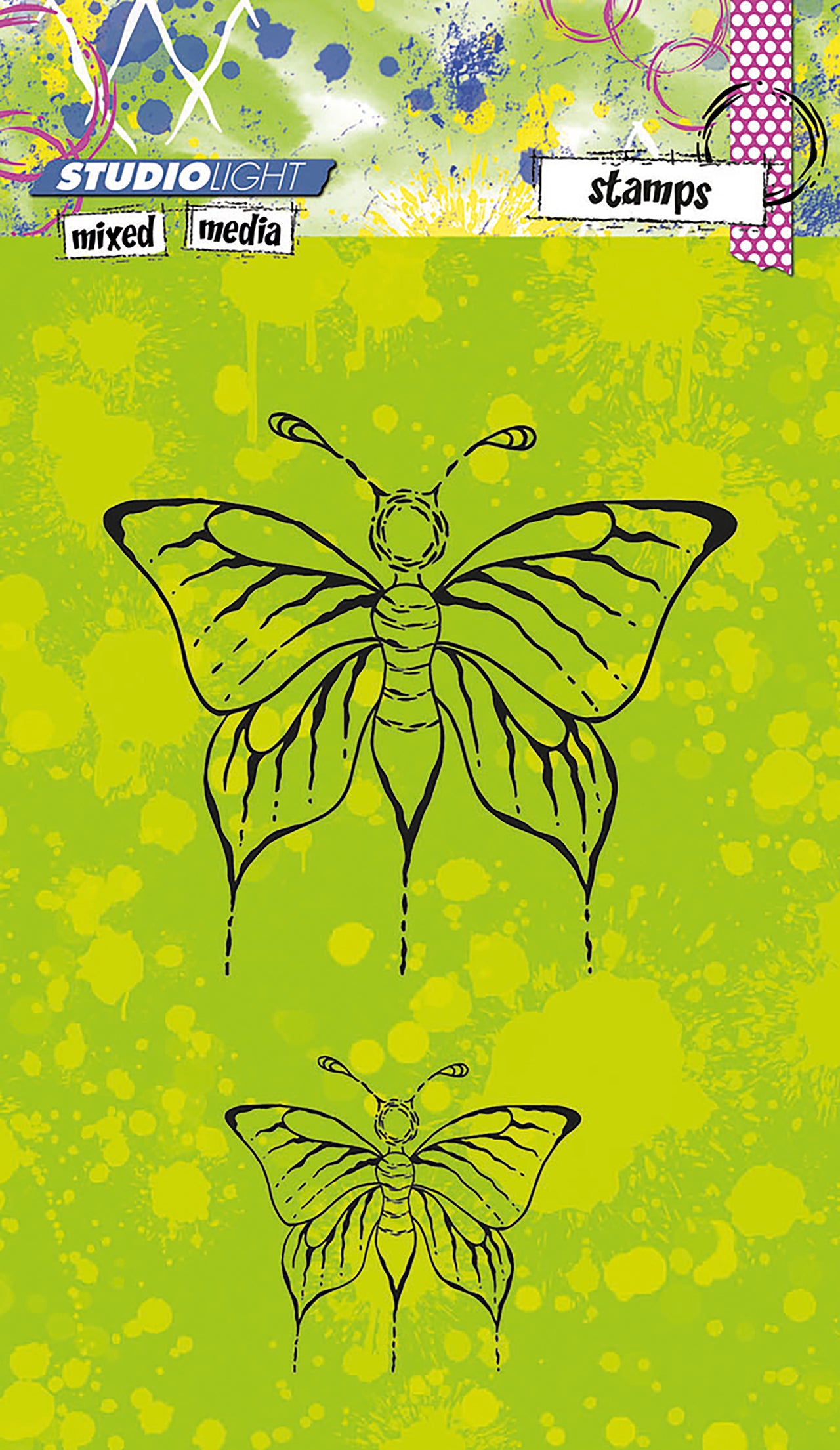 Studio Light Mixed Media A6 Stamps - Butterflies