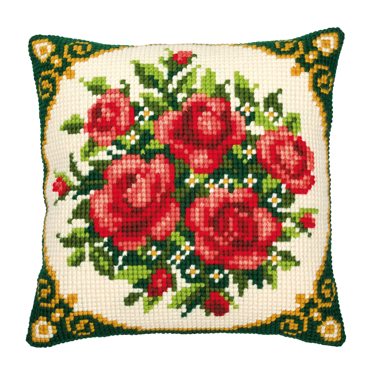 Vervaco Floral Cushion Front 3 Chunky Cross Stitch Kit - 40cm x 40cm