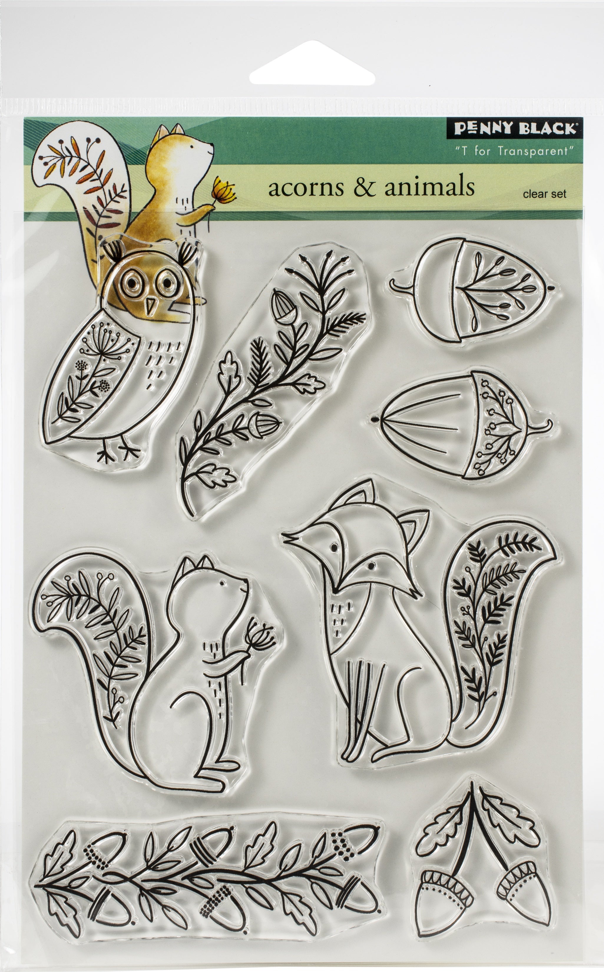 Penny Black Clear Stamps - Acorn & Animals 5"X6.5"