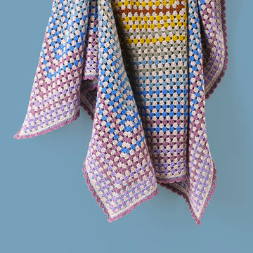 Fireside Granny Square Blanket - Free Throw Crochet Pattern in Paintbox Yarns Simply DK