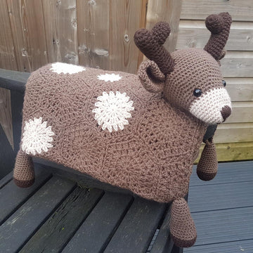 3in1 Woodland Deer Folding Baby Blanket Toy Lovey