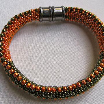 Lots of Dots Bead Crochet Bangle