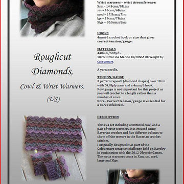 Roughcut Diamonds Cowl and Wrist Warmers