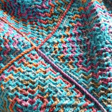 Mosaic Crochet Granny Square Blanket
