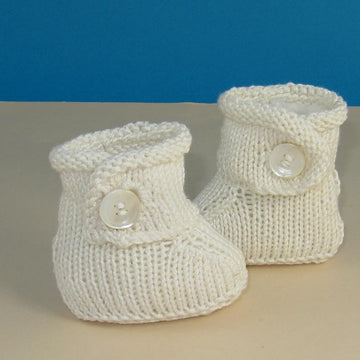 Baby Simple Trim One Button Booties
