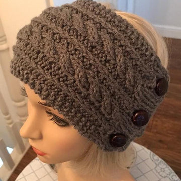 Chunky cable headband ear warmers topless hat