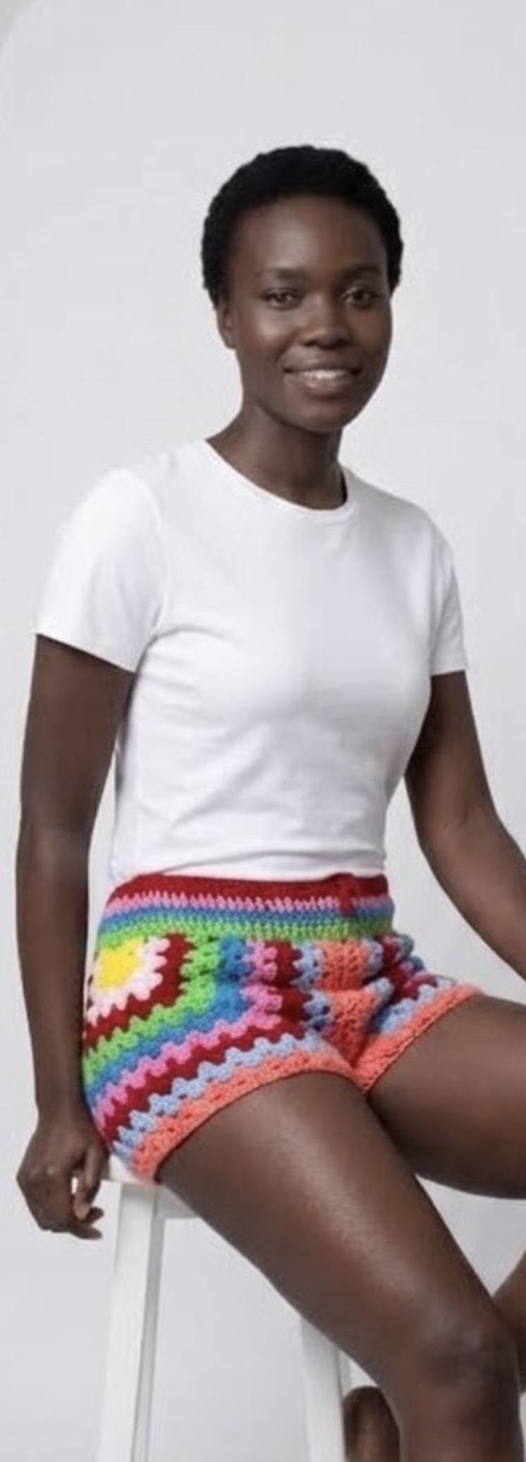 Asymmetric Crochet Shorts