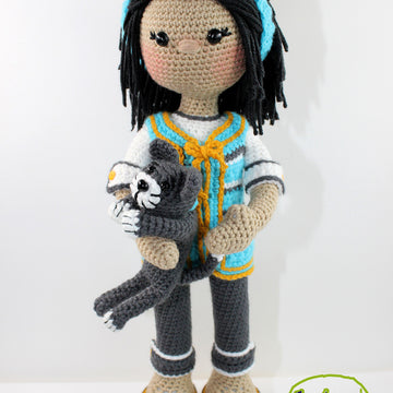 Crochet Doll Pattern, Amigurumi doll pattern, Medium doll, 18"/46cm, Wendy