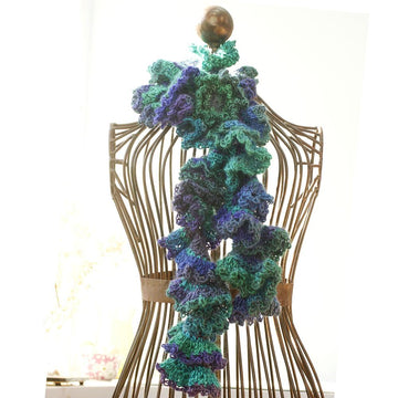 Ruffle Scarf with Scarf Pin