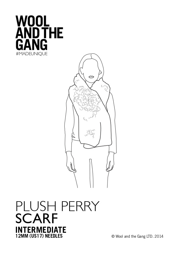 Plush Perry Scarf in Wool and the Gang Crazy Sexy Wool - Downloadable PDF